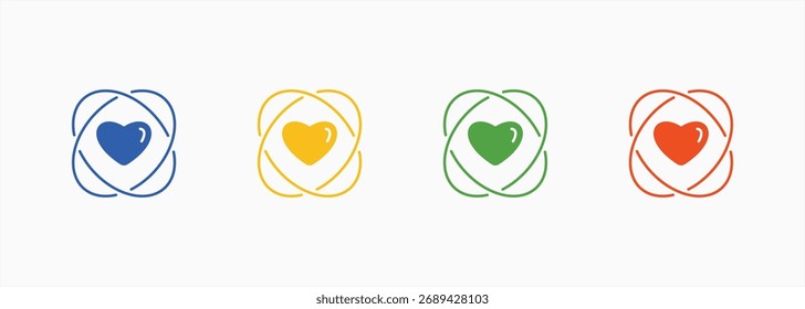 Coleção de Vários Estilos de Cor do Conjunto de Ícones de Valores Principais