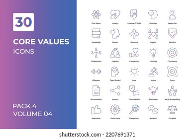 Core Values Icons Collection Set Vector Stock Vector (Royalty Free ...