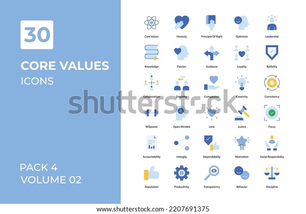 Core Values Icons Collection Set Vector Stock Vector (Royalty Free ...