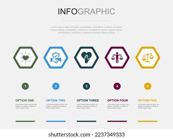 core values icons Infographic design template. Creative concept with 5 options