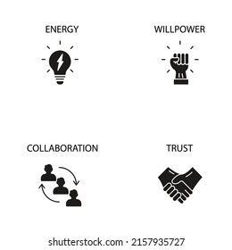 core values icons set . core values pack symbol vector elements for infographic web