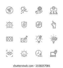Icons für Kernwerte gesetzt. Core-Werte Pack-Vektorelemente für Infografik-Web