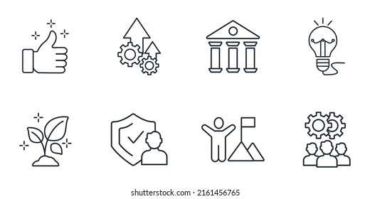 core values icons set . core values pack symbol vector elements for infographic web