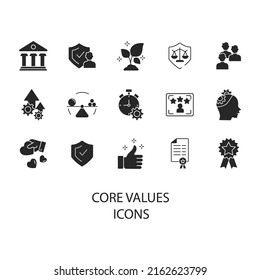 core values icons set . core values pack symbol vector elements for infographic web