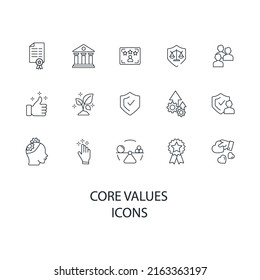 core values icons set . core values pack symbol vector elements for infographic web