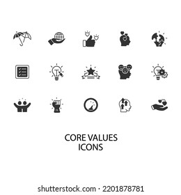 core values icons set . core values pack symbol vector elements for infographic web