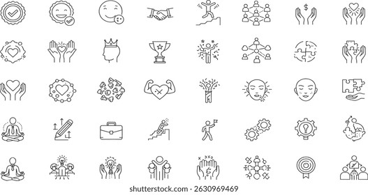 Conjunto de iconos editables de línea de valores principales