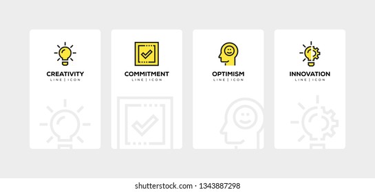 CORE VALUES LINE ICON SET