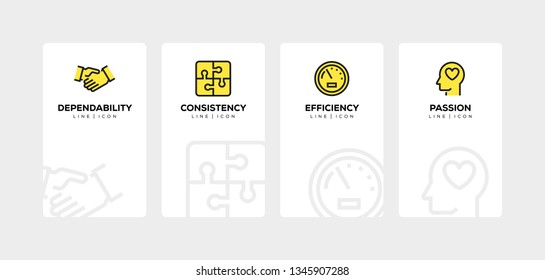 CORE VALUES LINE ICON SET