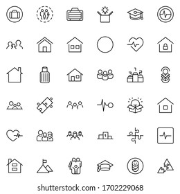 Core values line icon set. Collection of high quality black outline logo for mobile concepts and web apps. Core values set in trendy flat style. Vector illustration on a white background