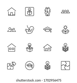 Core values line icon set. Collection of high quality black outline logo for mobile concepts and web apps. Core values set in trendy flat style. Vector illustration on a white background