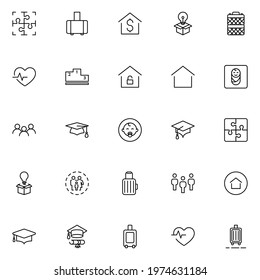 Core values line icon set. Collection of high quality black outline logo for mobile concepts and web apps. Core values set in trendy flat style. Vector illustration on a white background