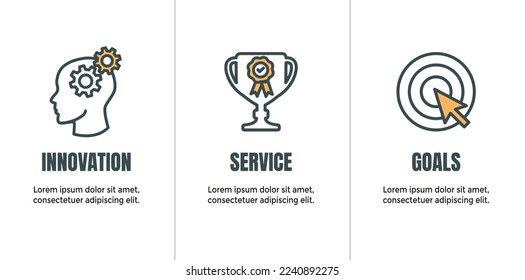 Core Values or Mission and Vision Icon Set