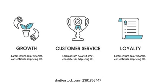 Core Values with Mission and Vision Icon Set