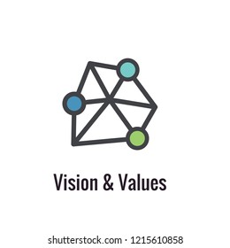 Core Values Outline or Line Icon Conveying Vision & Purpose