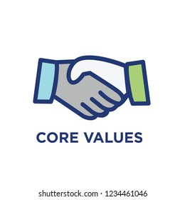 Core Values Outline - Line Icon Conveying Specific Purpose