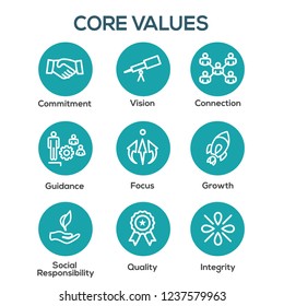 Core Values Outline Line Icon Conveying Stock Vector (Royalty Free ...