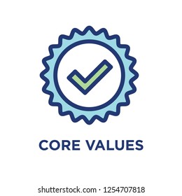 Core Values Outline - Line Icon Conveying Specific Purpose