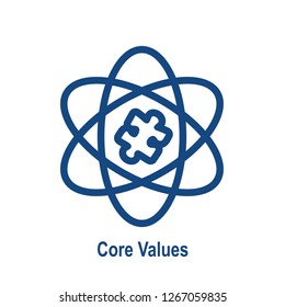 Core Values Outline or Line Icon Conveying Integrity & Purpose