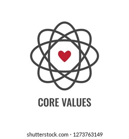 Core Values Outline or Line Icon Conveying Integrity & Purpose