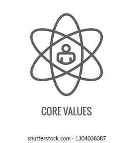 Core Values Outline - Line Icon Conveying Integrity & Purpose
