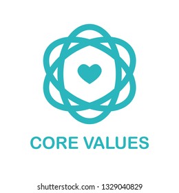 Core Values Outline - Line Icon Conveying Integrity & Purpose