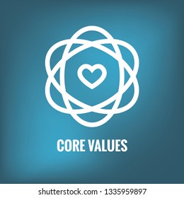 Core Values Outline - Line Icon Conveying Integrity & Purpose