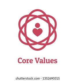 Core Values Outline - Line Icon Conveying Integrity & Purpose