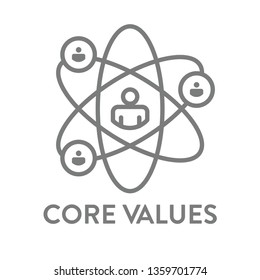 Core Values Outline - Line Icon Conveying Integrity & Purpose