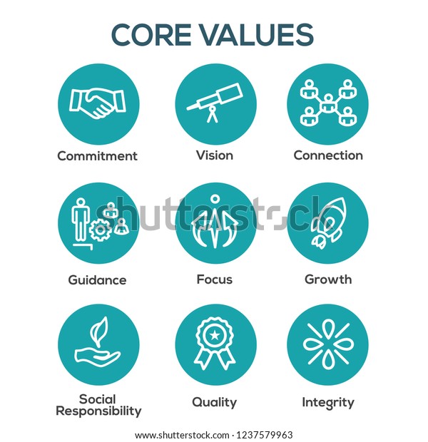 Core Values Outline Line Icon Conveying Stock Vector (Royalty Free ...