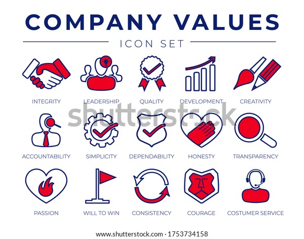 Core Values Retro Icon Set Integrity Stock Vector (Royalty Free) 1753734158