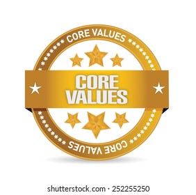core values seal illustration design over a white background