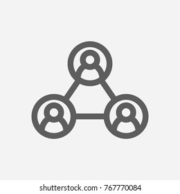 Core values: social icon networking line symbol. Isolated vector illustration on core values networking sign social icon concept of company core values for your web site mobile app logo UI design.