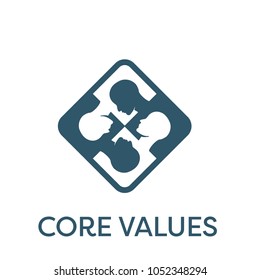 Core Values Solid Icon W Person Stock Vector (Royalty Free) 1052348294