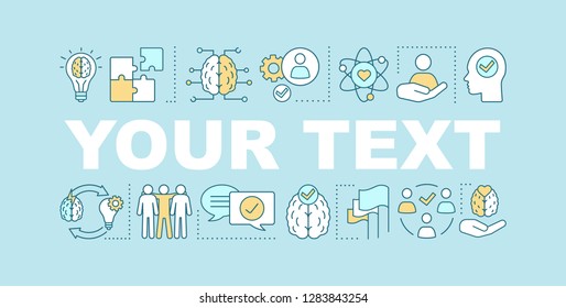 Core values word concepts banner. Corporate social responsibility. Your text here. Isolated lettering typography idea with linear icons. Creative thinking. HR skills. Vector outline illustration