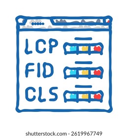 core web vitals seo doodle icon sketch vector. core web vitals seo sign. isolated symbol illustration