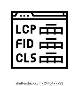 core web vitals seo line icon vector. core web vitals seo sign. isolated contour symbol black illustration