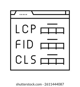 core web vitals seo line icon vector. core web vitals seo sign. isolated contour symbol black illustration