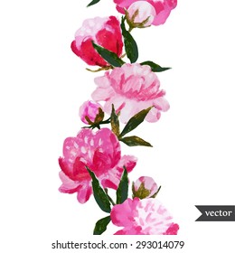 Corel vector abstract watercolor frame peonies, painting, 