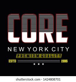 core,new york city tee element vintage graphic t shirt print vector illustration design