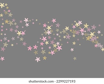 Coreopsis simplistic flowers vector illustration. Tiny field bloom elements scattered. Women's Day backdrop. Colorful flowers Coreopsis rustic blossom. Summer daisies.