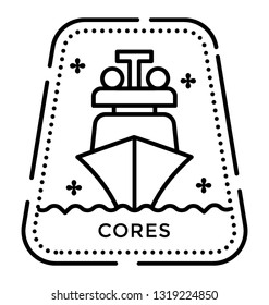 Cores stamp line icon 