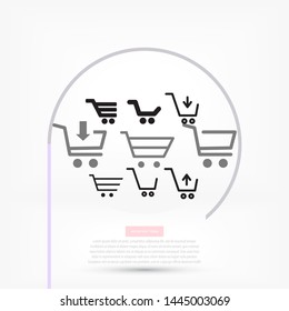 corf basket set vector icon Magnifying Vector icon shopping; shop; line;