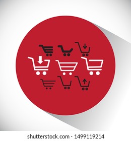 corf basket set vector icon Magnifying Vector icon shopping; shop; line;