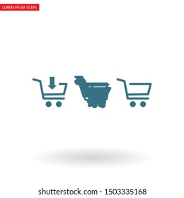 corf basket set vector icon Magnifying Vector icon shopping; shop; line;