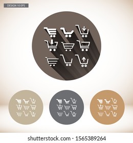 corf basket set vector icon Magnifying Vector icon shopping; shop; line;