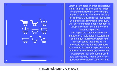 corf basket set vector icon Magnifying Vector icon shopping; shop; line;