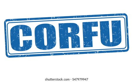 Corfu grunge rubber stamp on white background, vector illustration