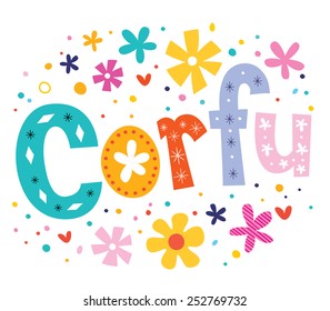 Corfu vector lettering decorative type