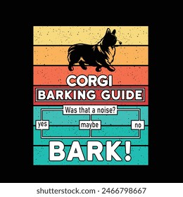 Corgi barking guide T-shirt Design Vector